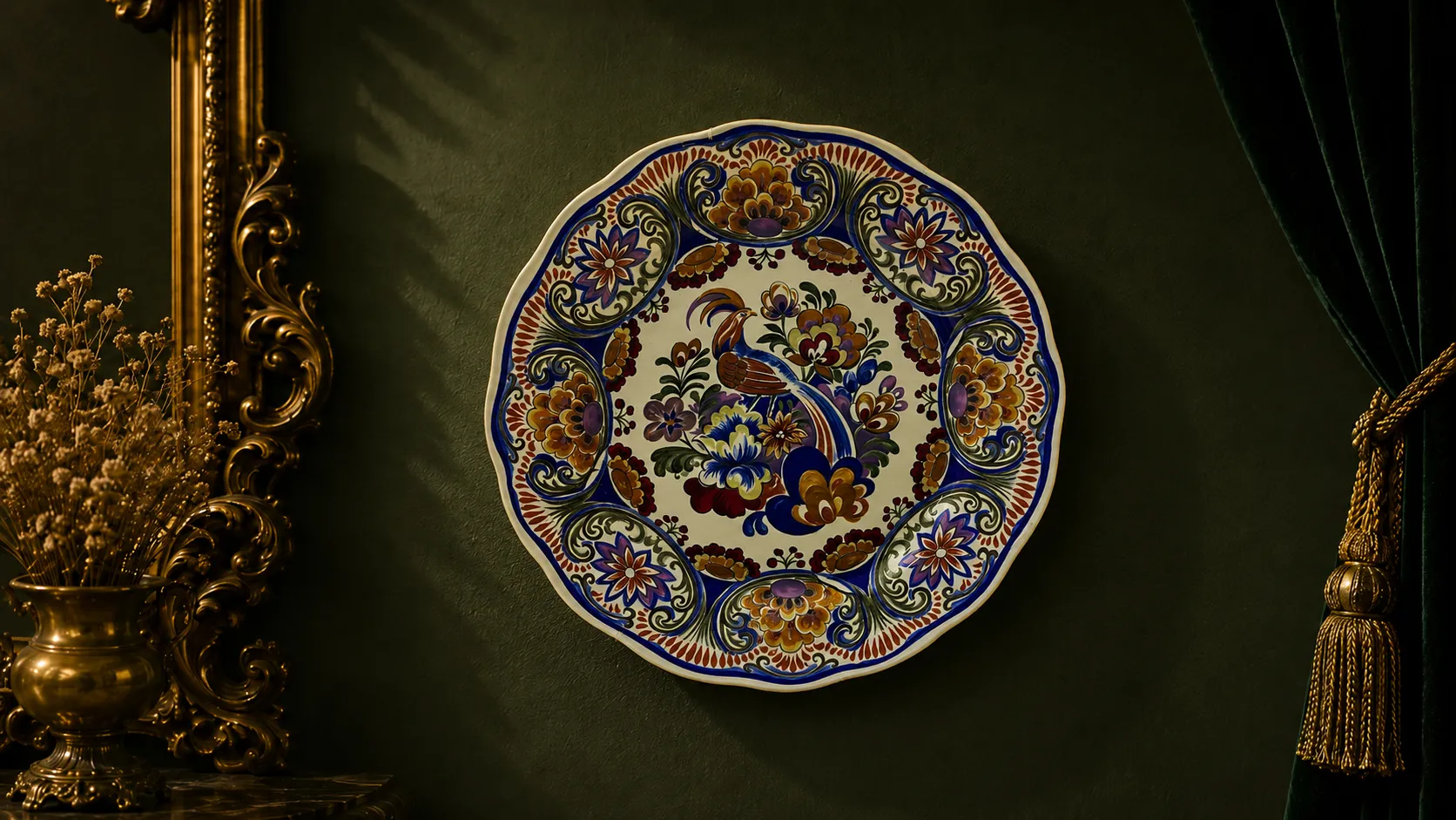 Polychrome Boch Belgium antika ürün