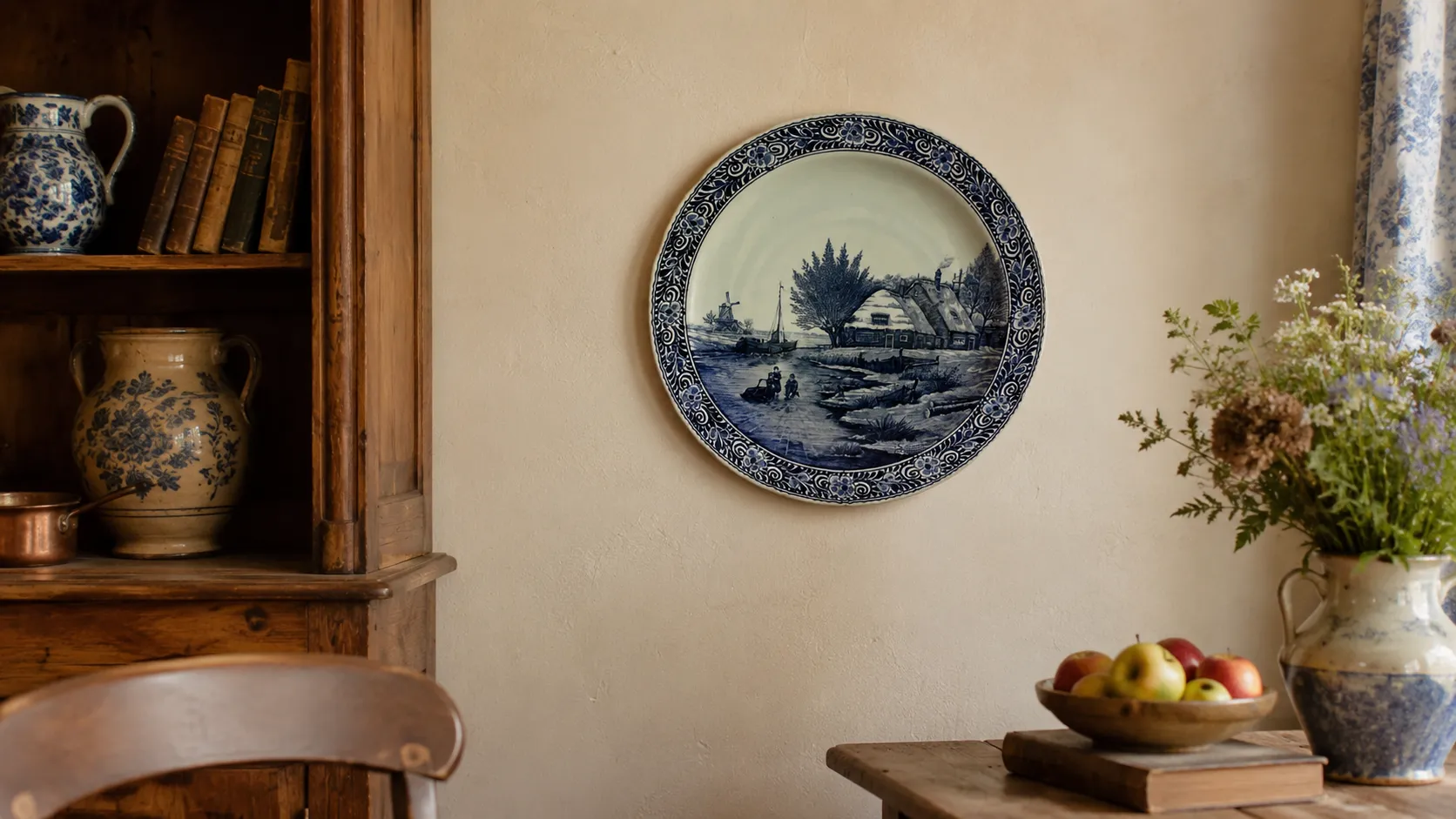 Polychrome Boch Belgium Manzara Dvuar Tabağı küçük görsel 2